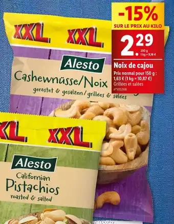 Lidl ALESTO Noix de cajou offre