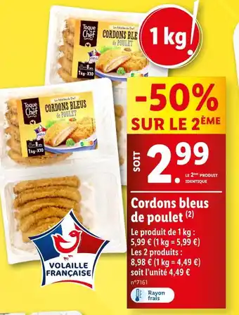 Lidl Toque du Chef Cordons bleus de poulet offre