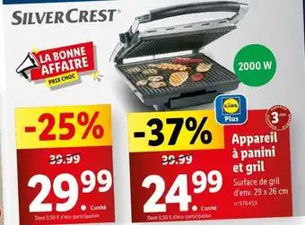 Lidl SILVERCREST Appareil à panini et gril offre