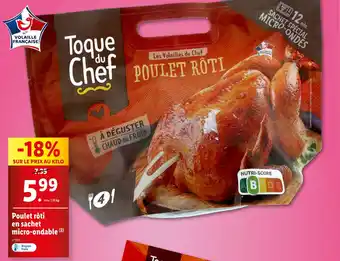 Lidl Toque du Chef Poulet rôti en sachet micro-ondable offre