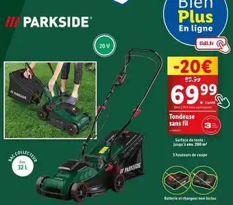 Lidl PARKSIDE Tondeuse sans fil offre