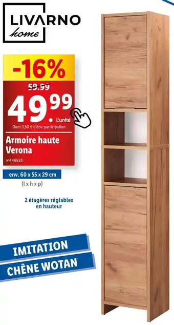 Lidl LIVARNO Armoire haute Verona offre