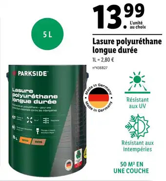PARKSIDE Lasure polyuréthane longue durée