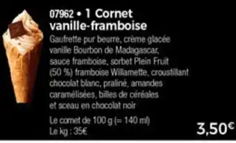 Cornet vanille-framboise