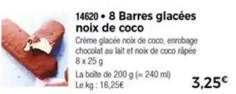 Thiriet 8 Barres glacées noix de coco offre
