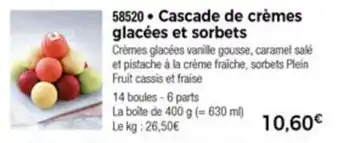 Cascade de crèmes glacées et sorbets