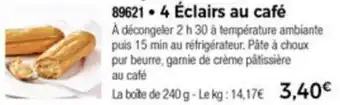 Thiriet 4 Éclairs au café offre