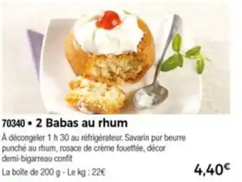 Thiriet 2 Babas au rhum offre