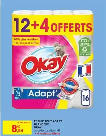 Intermarché Contact Okay - essuie tout adapt blanc x12 offre