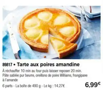 Tarte aux poires amandine