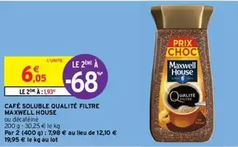 Intermarché Contact Maxwell house - café soluble qualité filtre offre