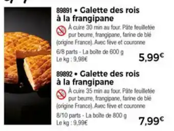 Thiriet Galette des rois à la frangipane offre