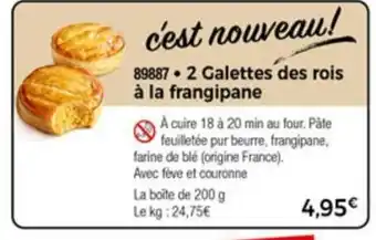 Thiriet 2 Galettes des rois à la frangipane offre