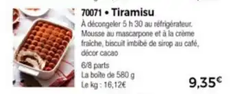 Thiriet Tiramisu offre