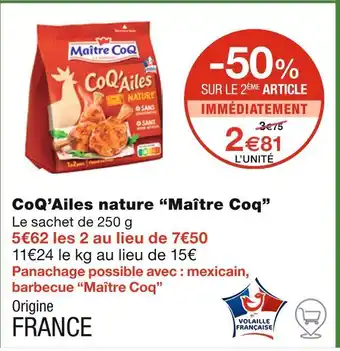 Monoprix Maître Coq CoQ’Ailes nature offre