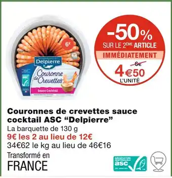 Monoprix Delpierre Couronnes de crevettes sauce cocktail ASC offre