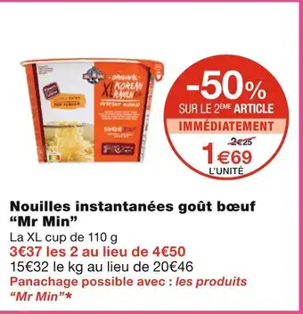 Monoprix Mr Min Nouilles instantanées goût bœuf offre