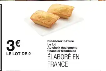 Monoprix Financier nature offre