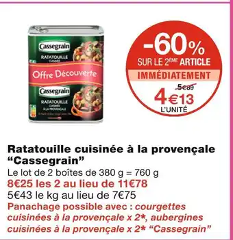 Monoprix Cassegrain Ratatouille cuisinée à la provençale offre