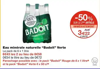 Monoprix Badoit Eau minérale naturelle Verte offre