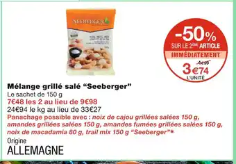 Monoprix Seeberger Mélange grillé salé offre