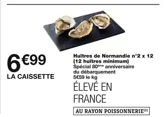 Monoprix Huîtres de Normandie n°2 x 12 (12 huîtres minimum) offre