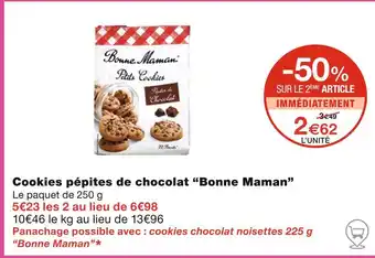 Monoprix Bonne Maman Cookies pépites de chocolat offre