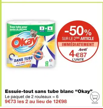 Monoprix Okay Essuie-tout sans tube blanc offre