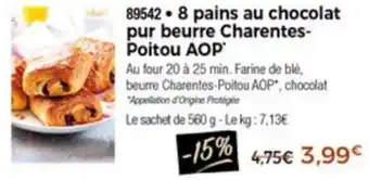 Thiriet 8 Pains au chocolat pur beurre charentes-poitou AOP offre