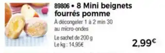 Thiriet 8 Mini beignets fourrés pomme offre