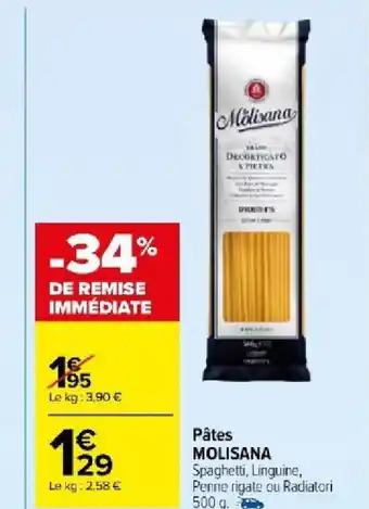 Carrefour Pâtes MOLISANA offre