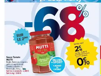 Carrefour Sauce Tomate MUTTI offre