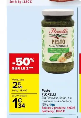 Carrefour Pesto FLORELLI offre