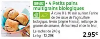 Thiriet 4 Petits pains multigrains biologiques offre