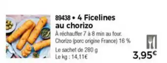 Thiriet 4 Ficelines au chorizo offre