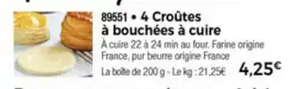 Thiriet 4 Croûtes à bouchees à cuire offre