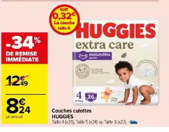 Carrefour Couches culottes HUGGIES offre