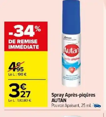 Carrefour Spray Après-piqûres AUTAN offre