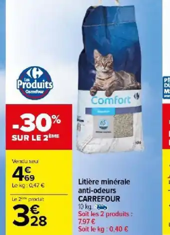 Carrefour Litière minérale anti-odeurs CARREFOUR offre