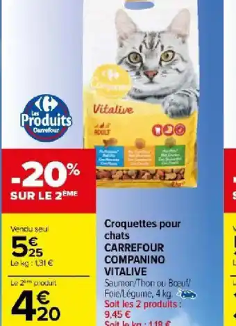Carrefour Croquettes pour chats offre