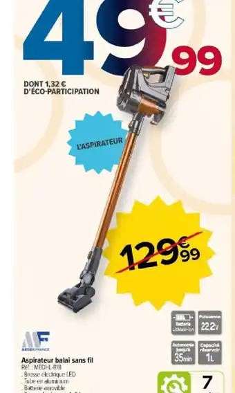 Carrefour Aspirateur balai sans fil offre