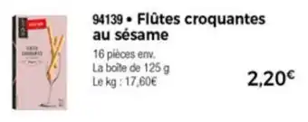 Flûtes croquantes au sésame