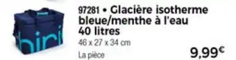 Thiriet Glacière isotherme bleue/menthe à l'eau 40 litres offre
