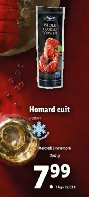 Homard cuit