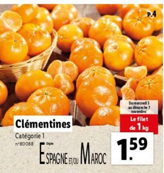 Promo Clémentines chez Lidl