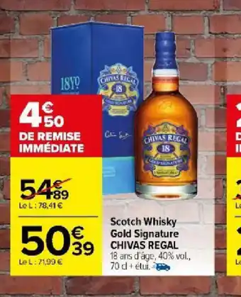 Carrefour Scotch Whisky Gold Signature CHIVAS REGAL offre
