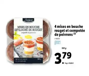 Lidl 4 Mises en bouche rouget et compotée de poivrons offre