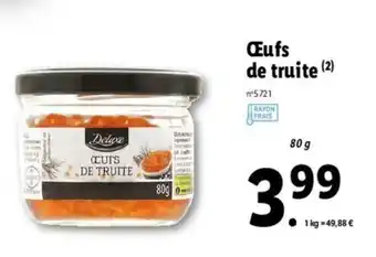 Lidl Œufs de truite offre