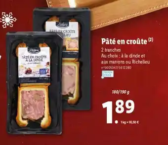 Lidl Pâté en croûte offre
