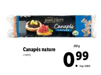 Lidl Canapés nature offre